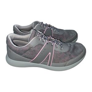 Traq by Alegria Qarma Sneaker Gray and Pink Lace Up Size 9 Casual Walking